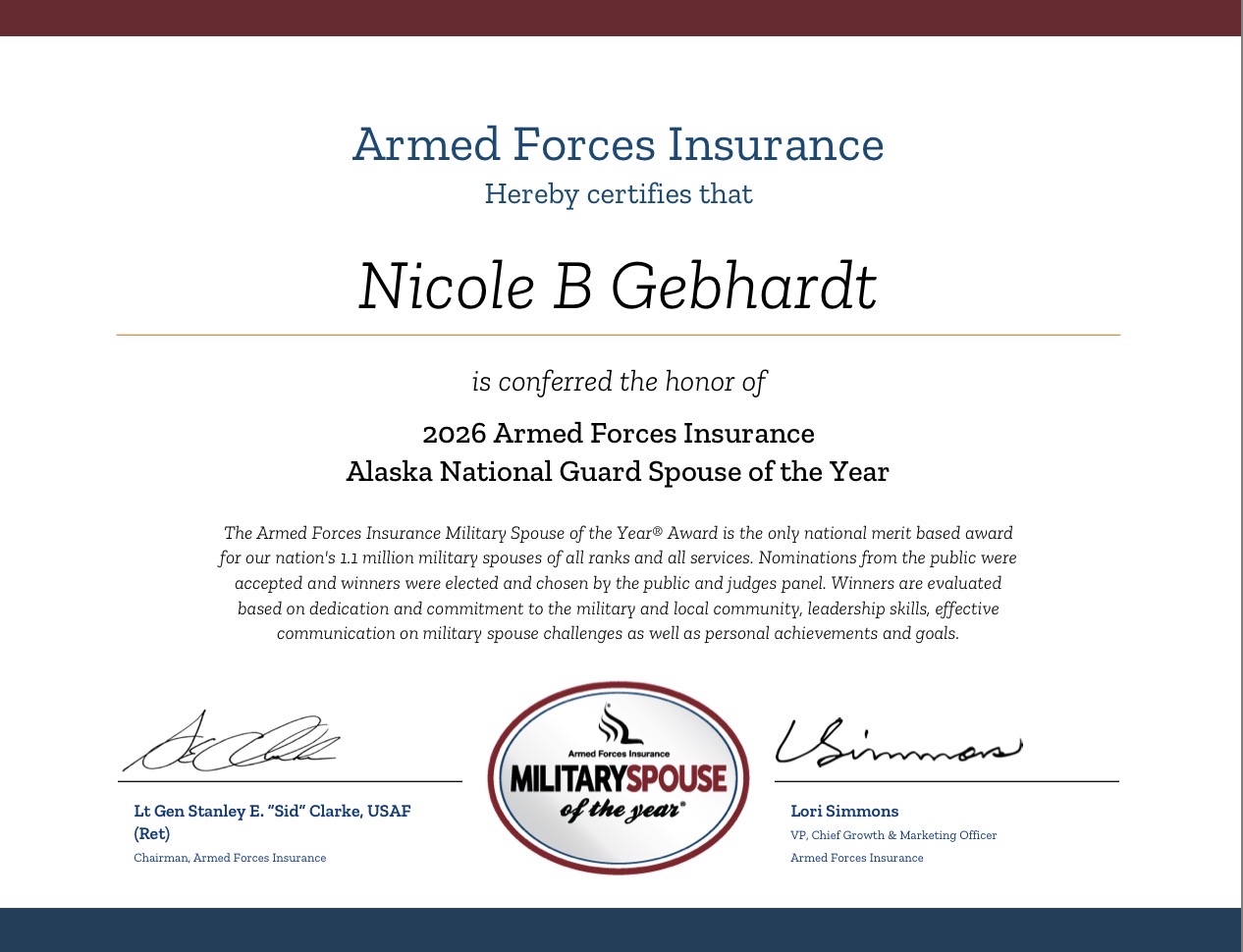 armed forces insurance award armed forces insurance award