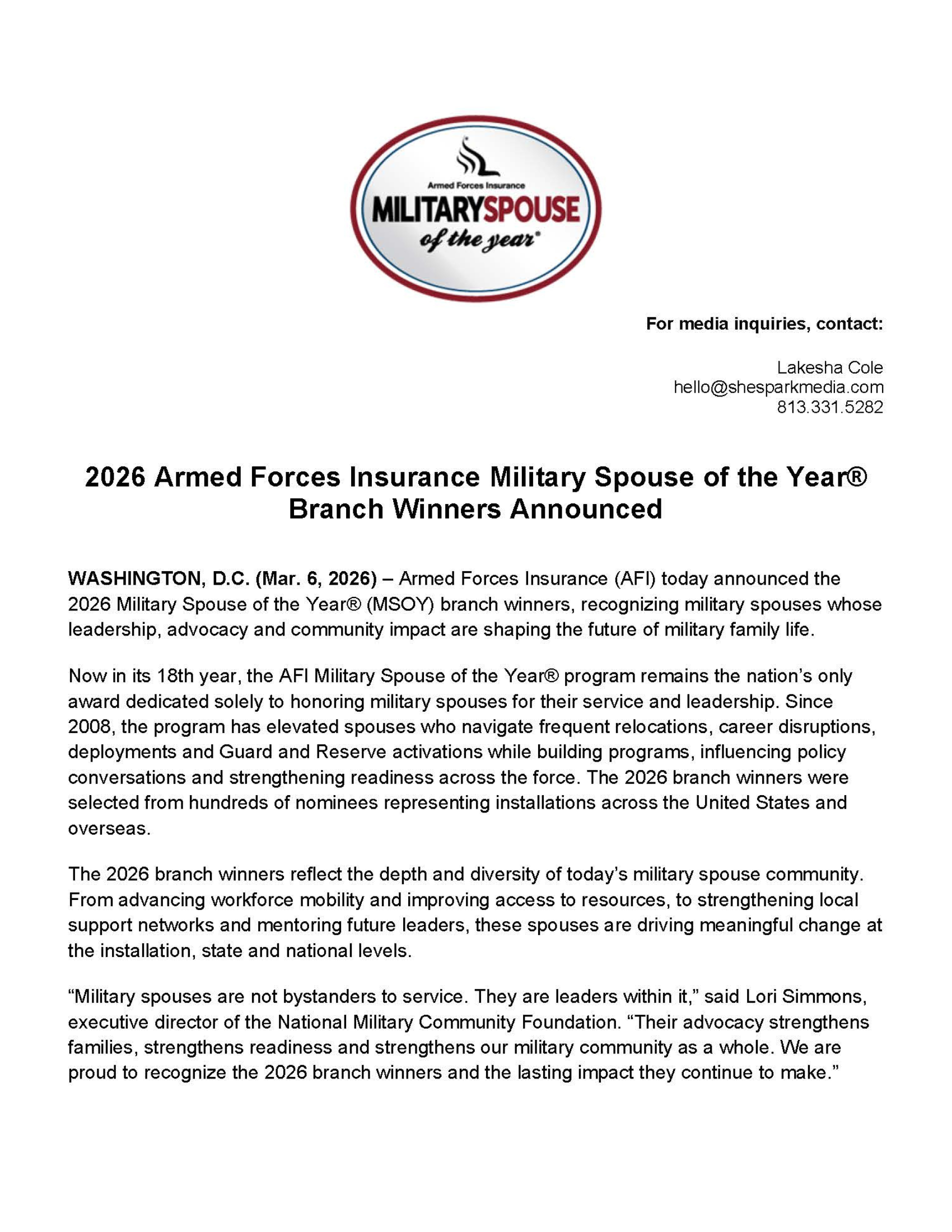 2026 AFI MSOY® Branch Winners Announcement Press Release_Page_1